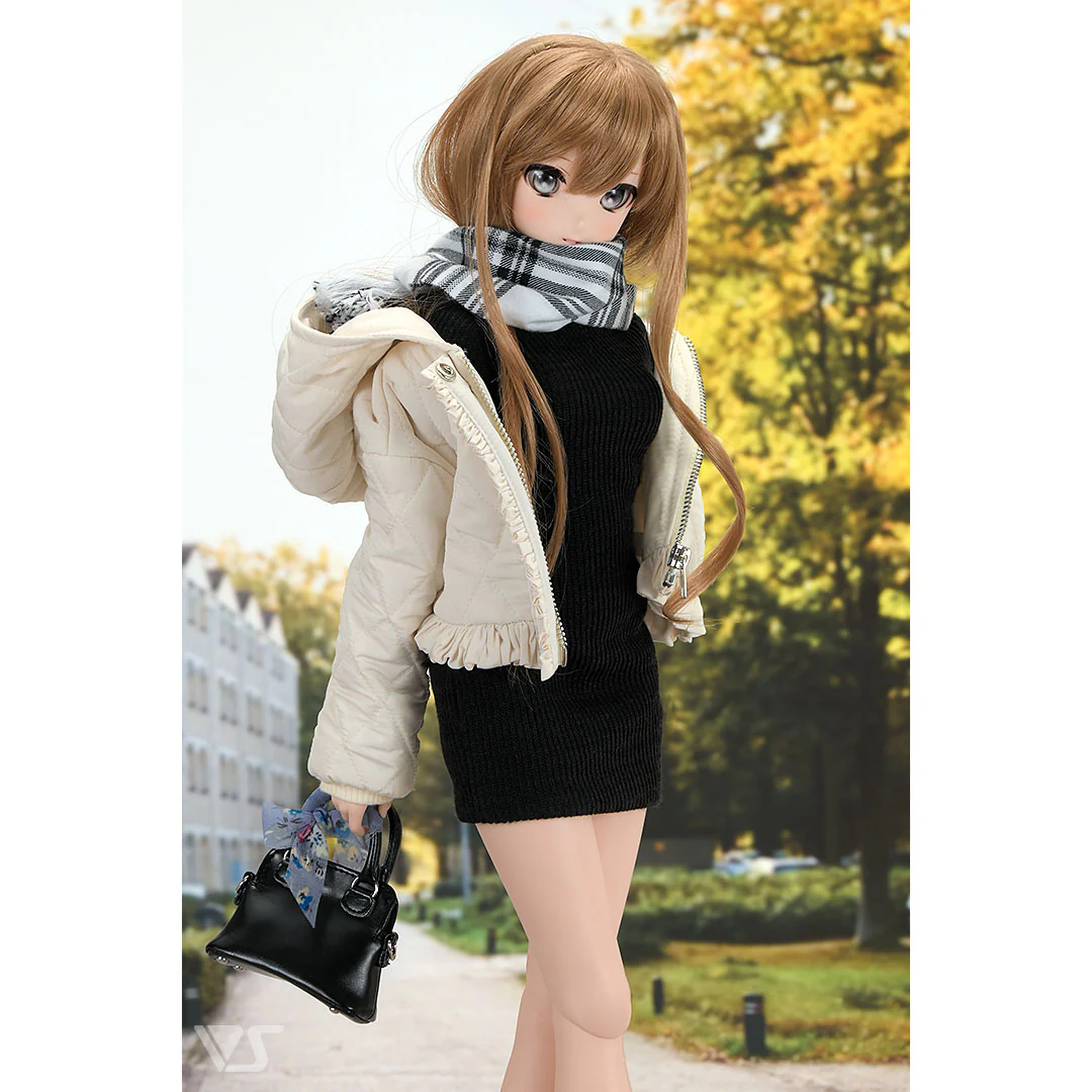 Ribbed High Neck Knit Dress (Black) - Image 5