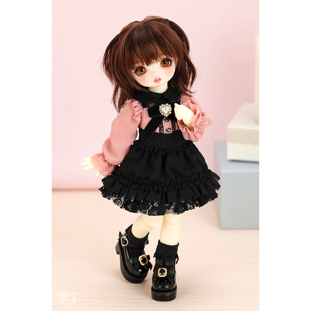 Dolly Parfait Coord Set / Chibi (Black x Pink) - Image 2