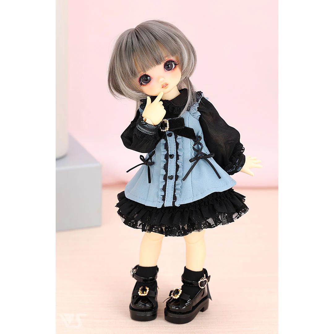 Dolly Parfait Coord Set / Chibi (Black x Pale Blue) - Image 2