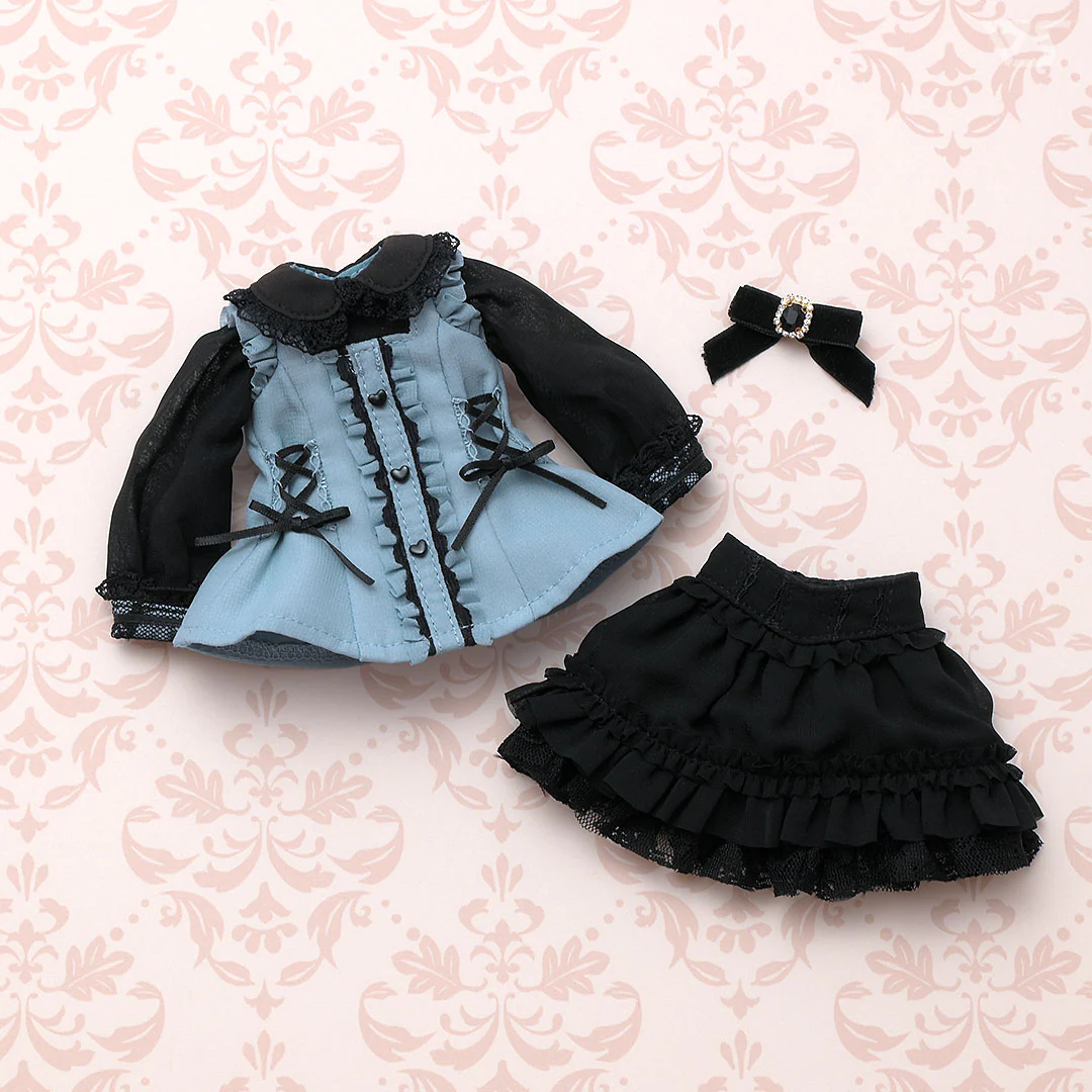 Dolly Parfait Coord Set / Chibi (Black x Pale Blue) - Image 6