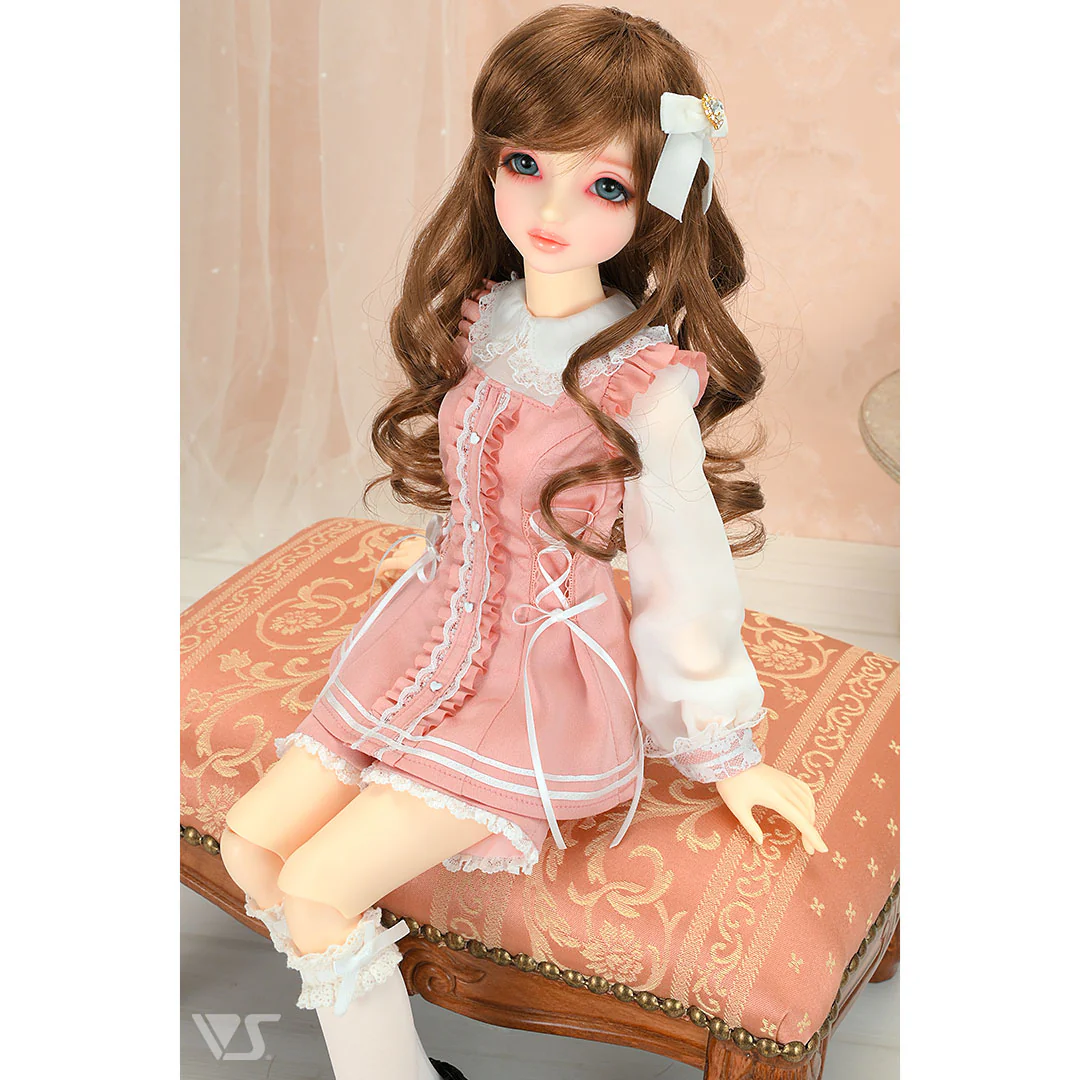 Dolly Parfait Coord Shorts Set (White x Pink) - Image 5
