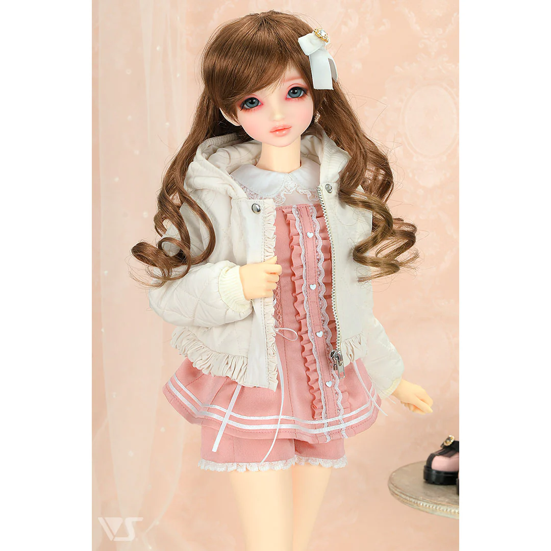 Dolly Parfait Coord Shorts Set (White x Pink) - Image 6