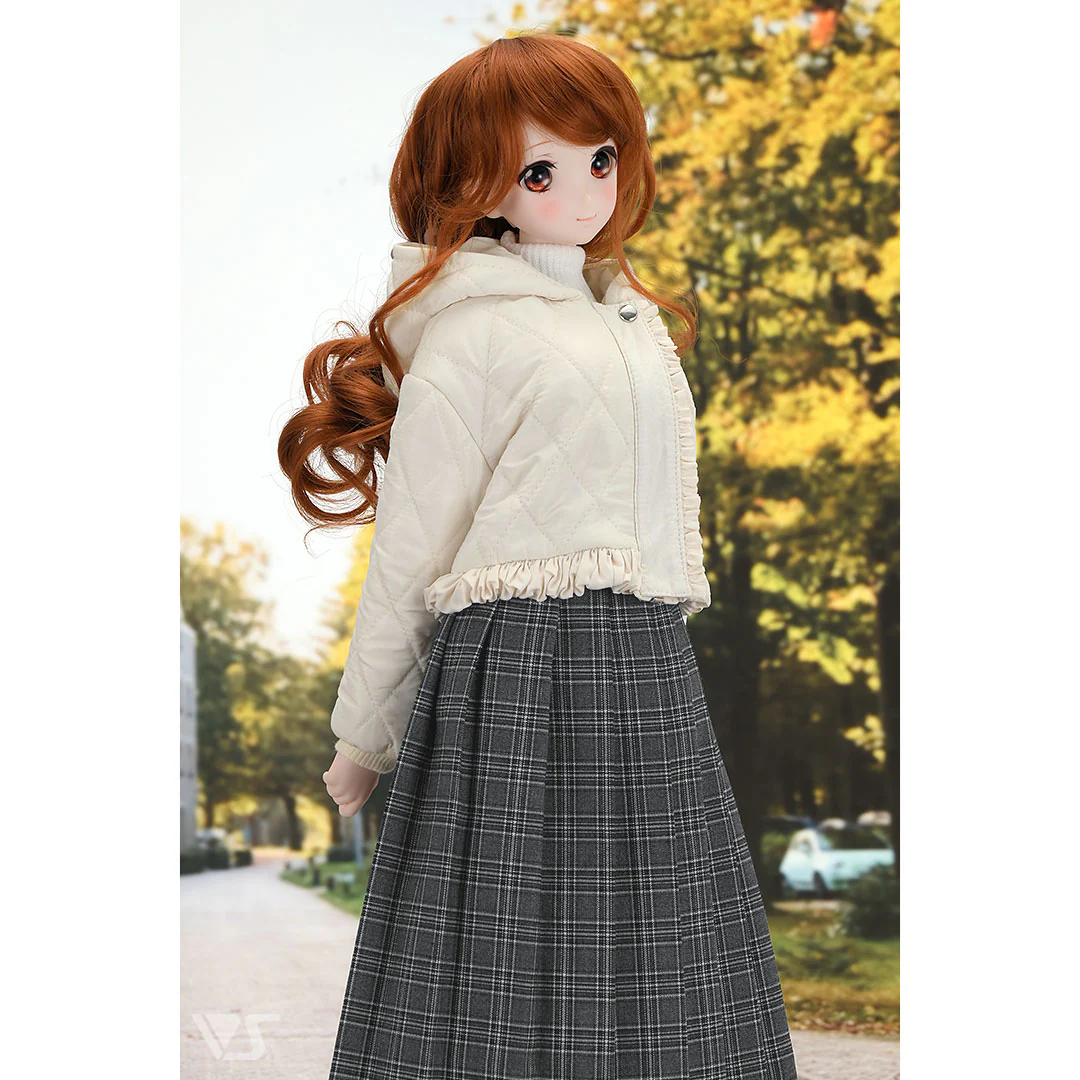 Frill Short Down Coat (Ivory) - Image 4