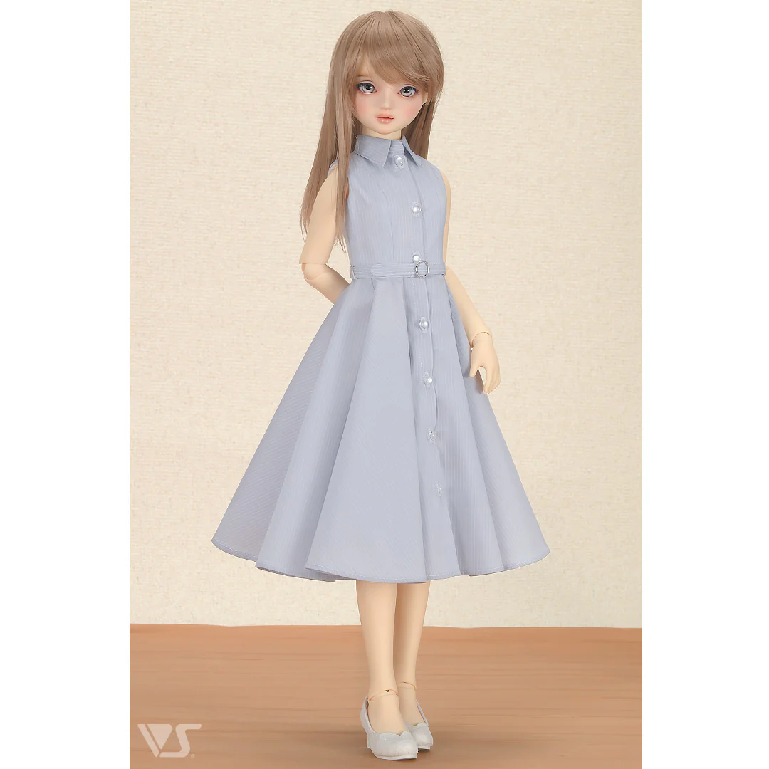 Long Shirt Dress Set (Stripe / Ice Blue) - Image 2