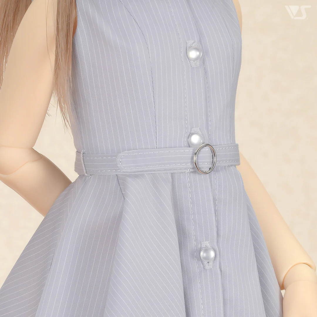 Long Shirt Dress Set (Stripe / Ice Blue) - Image 6