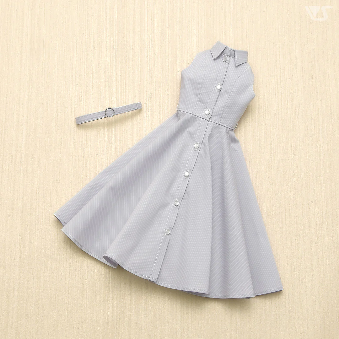 Long Shirt Dress Set (Stripe / Ice Blue) - Image 7