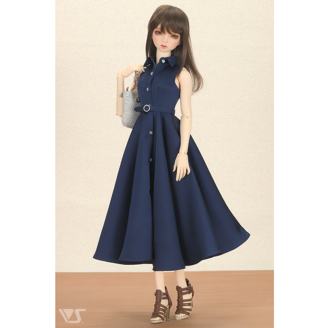 Long Shirt Dress Set (Navy) - Image 4