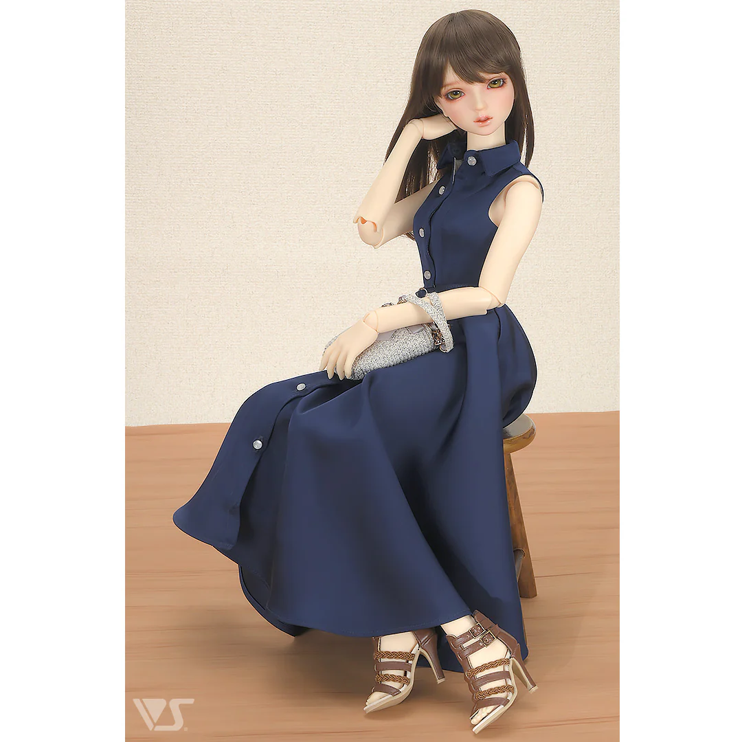 Long Shirt Dress Set (Navy) - Image 5