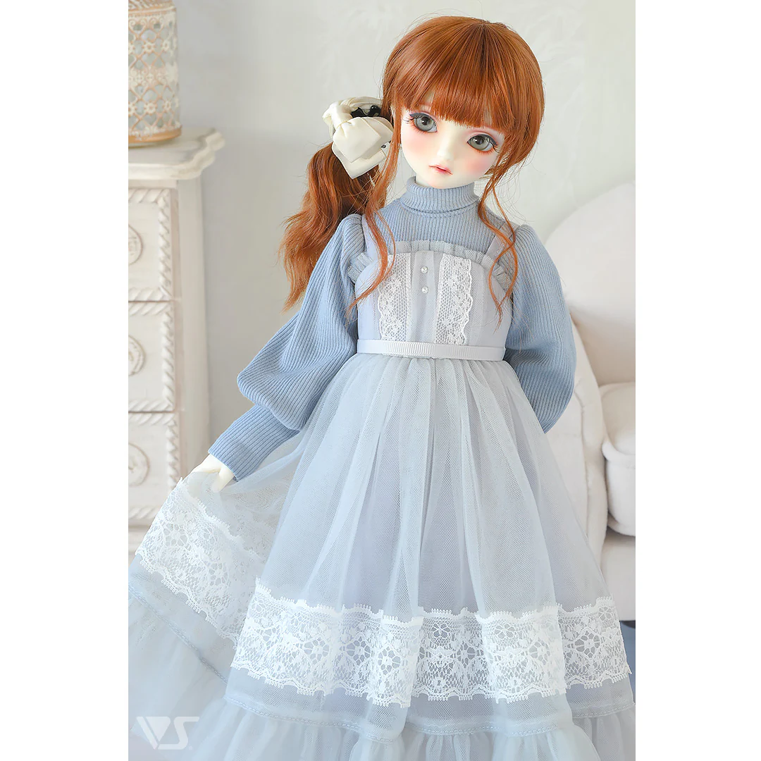 Loose Knit & Camisole Dress Set / Mini (Ice Blue) - Image 3