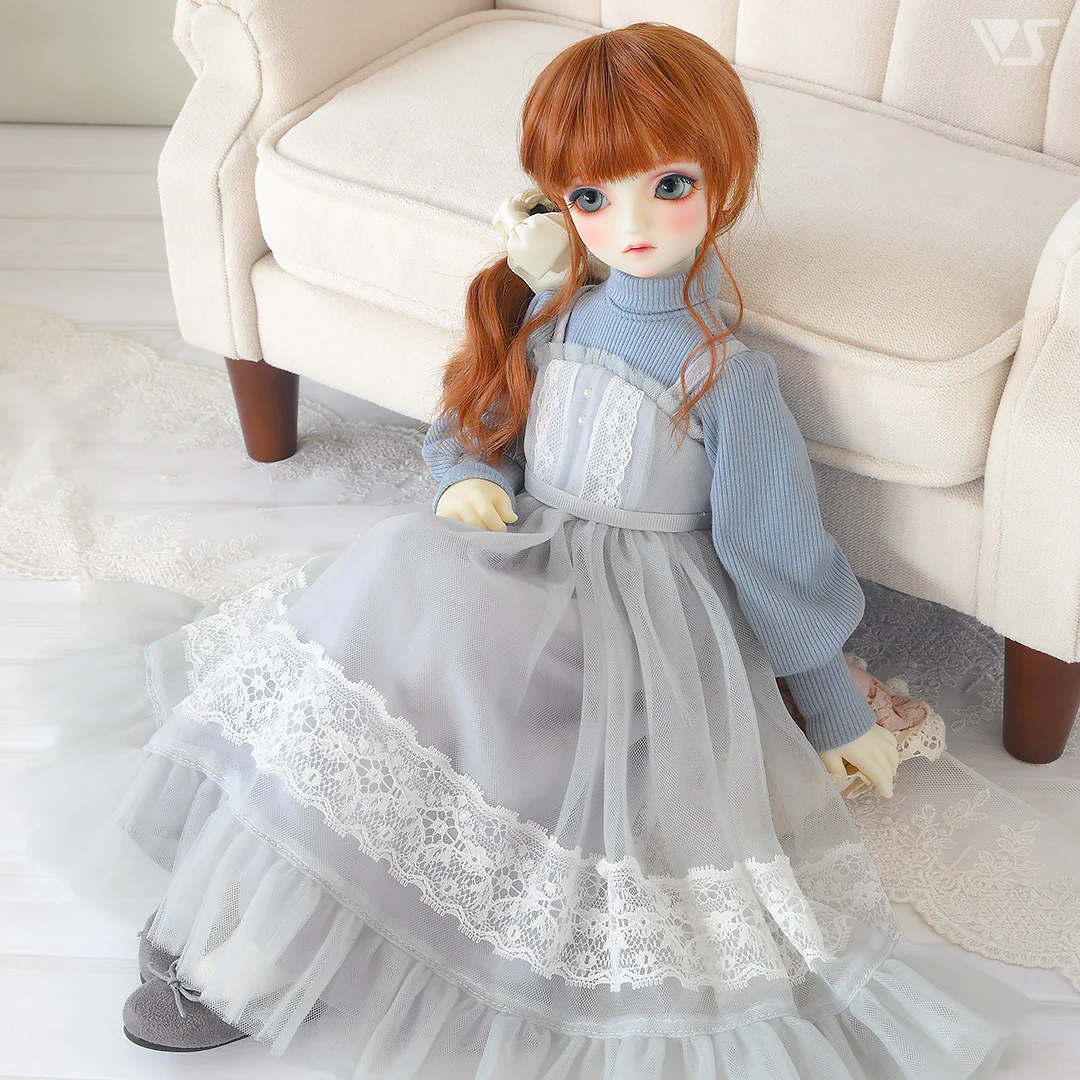 Loose Knit & Camisole Dress Set / Mini (Ice Blue) - Image 4