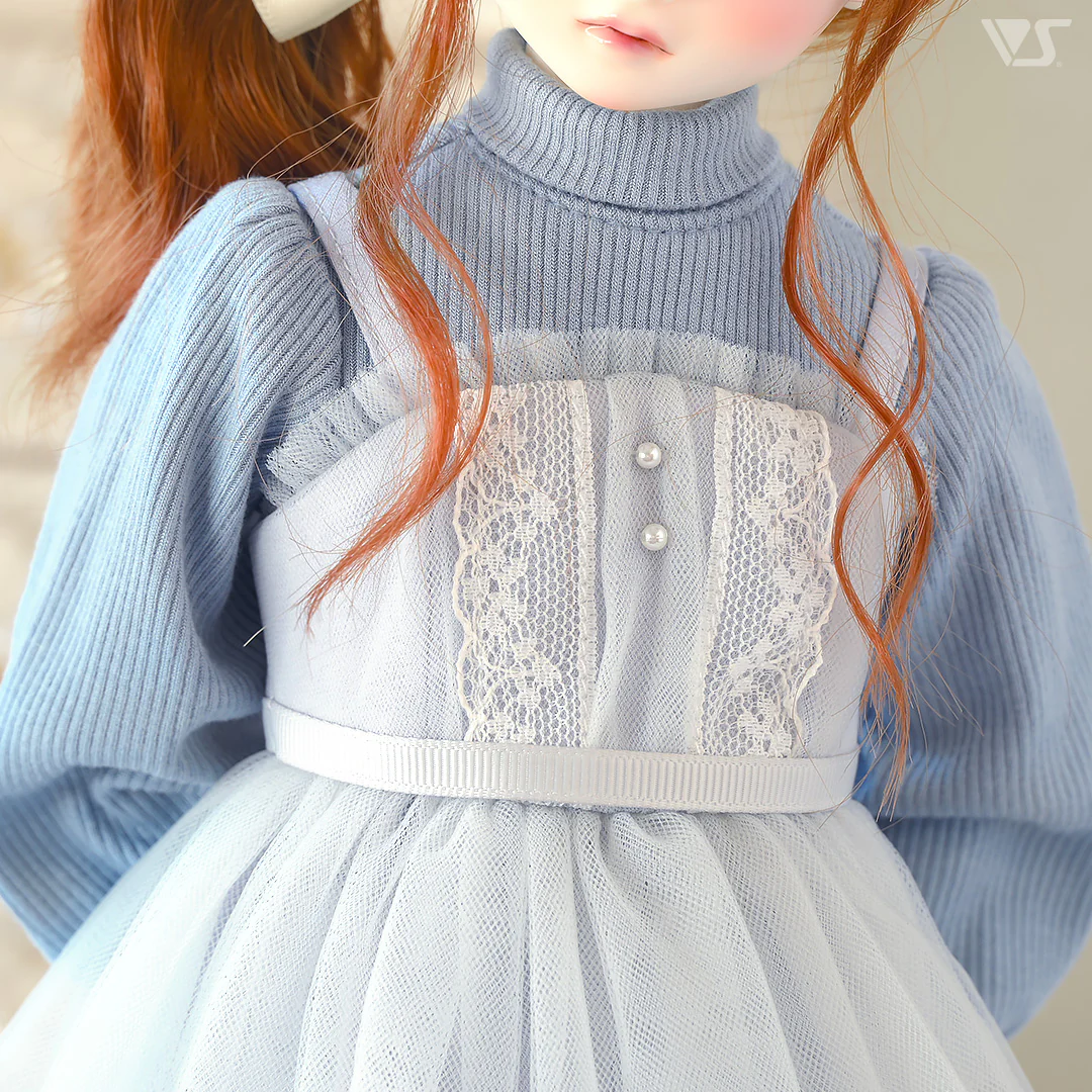 Loose Knit & Camisole Dress Set / Mini (Ice Blue) - Image 5