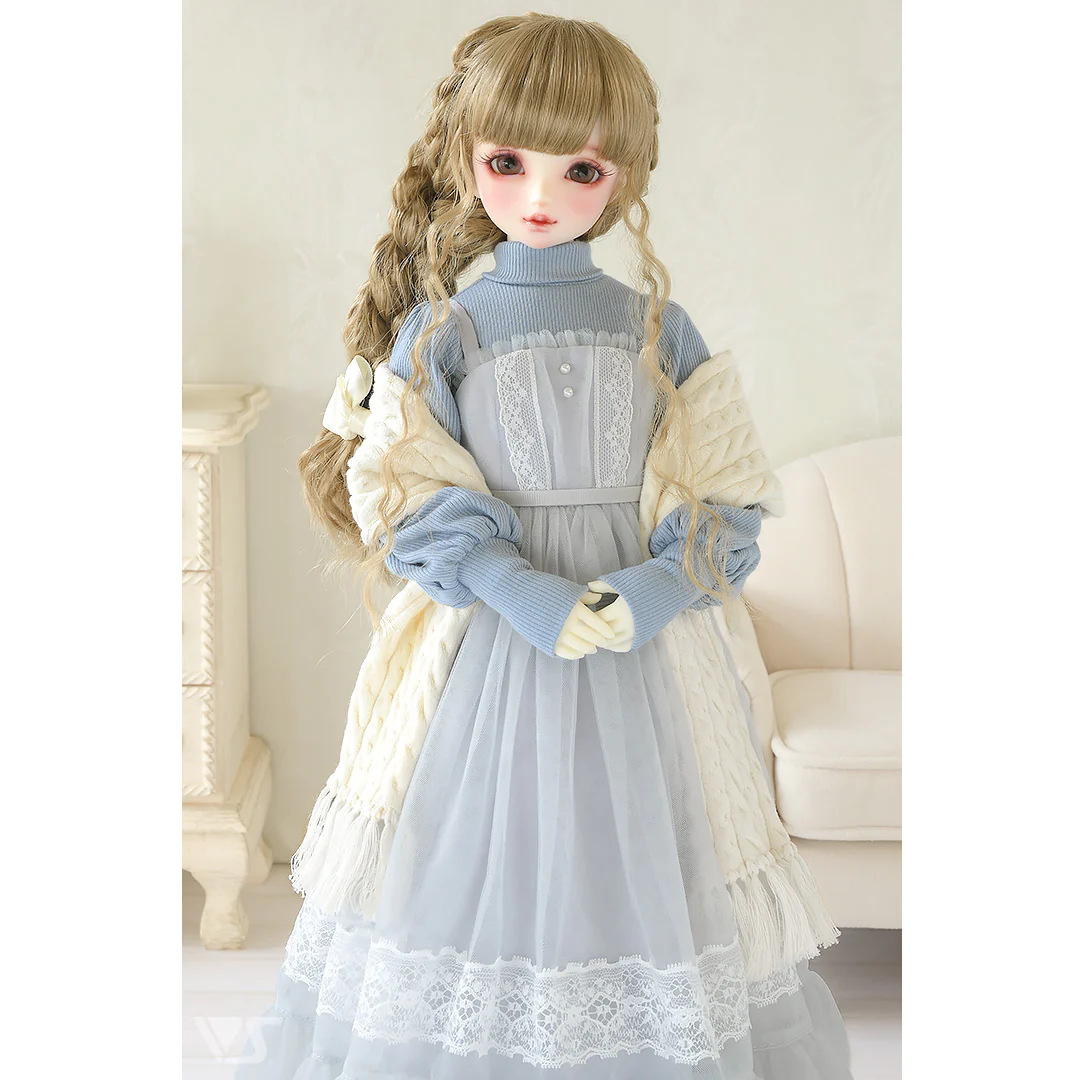 Loose Knit & Camisole Dress Set (Ice Blue) - Image 3