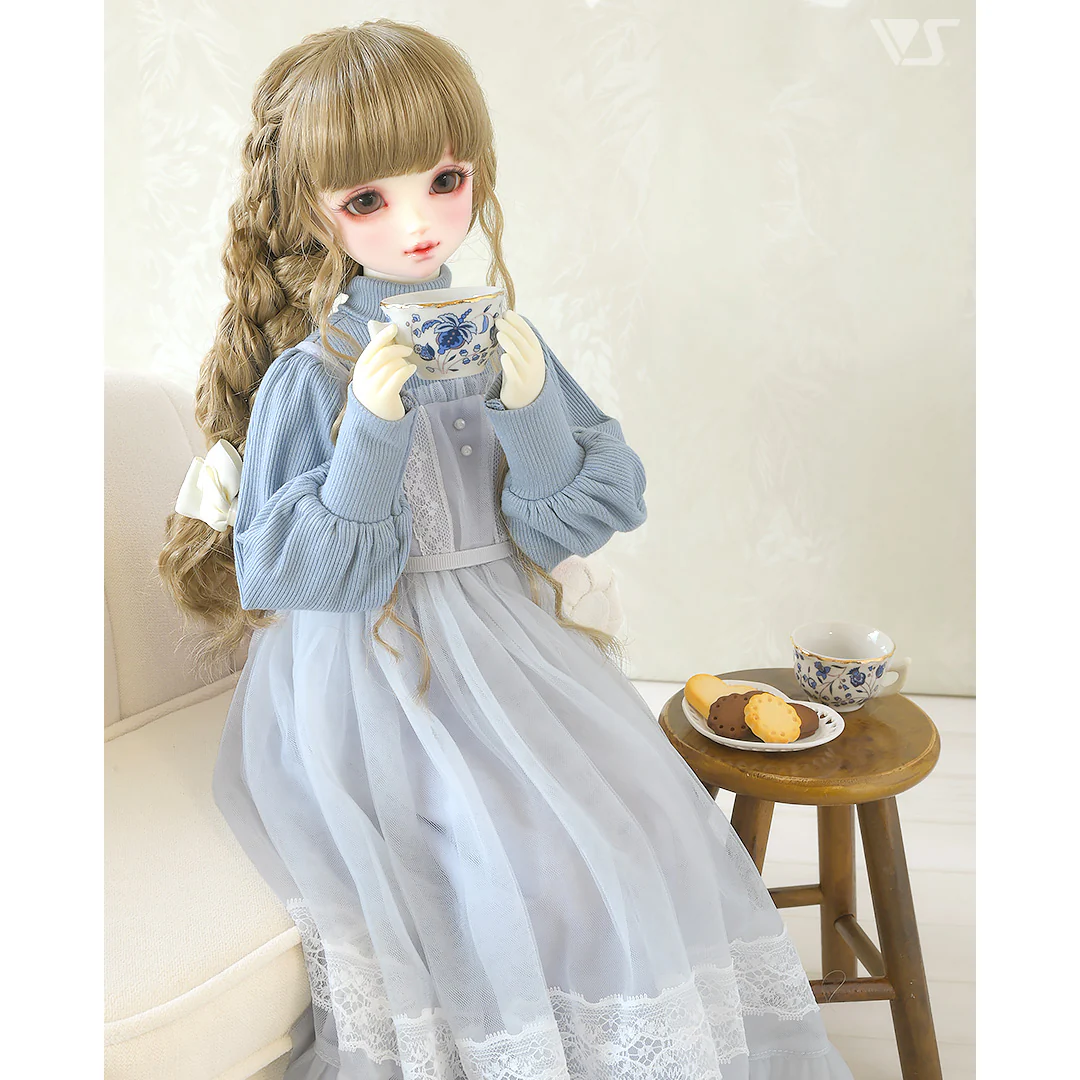 Loose Knit & Camisole Dress Set (Ice Blue) - Image 4