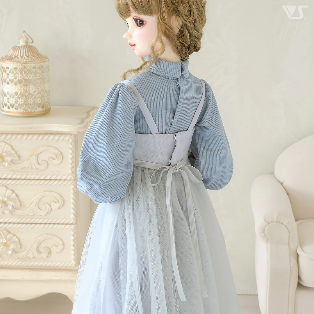 Loose Knit & Camisole Dress Set (Ice Blue) - Image 6