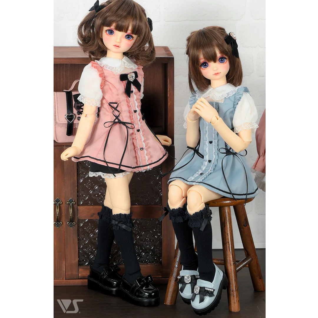 Dolly Parfait Coord Shorts Set / Chimikko & Mini (White x Pink) - Image 4